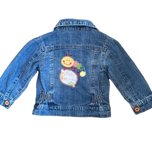 Gagou Tagou Floral Caterpillar Denim Jean Jackets 18 Months - Picture 4 of 9